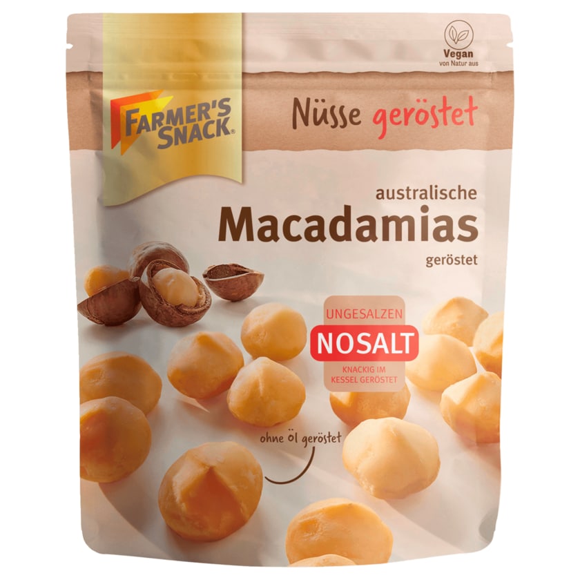 Farmer's Snack Australische Macadamia geröstet ungesalzen 100g